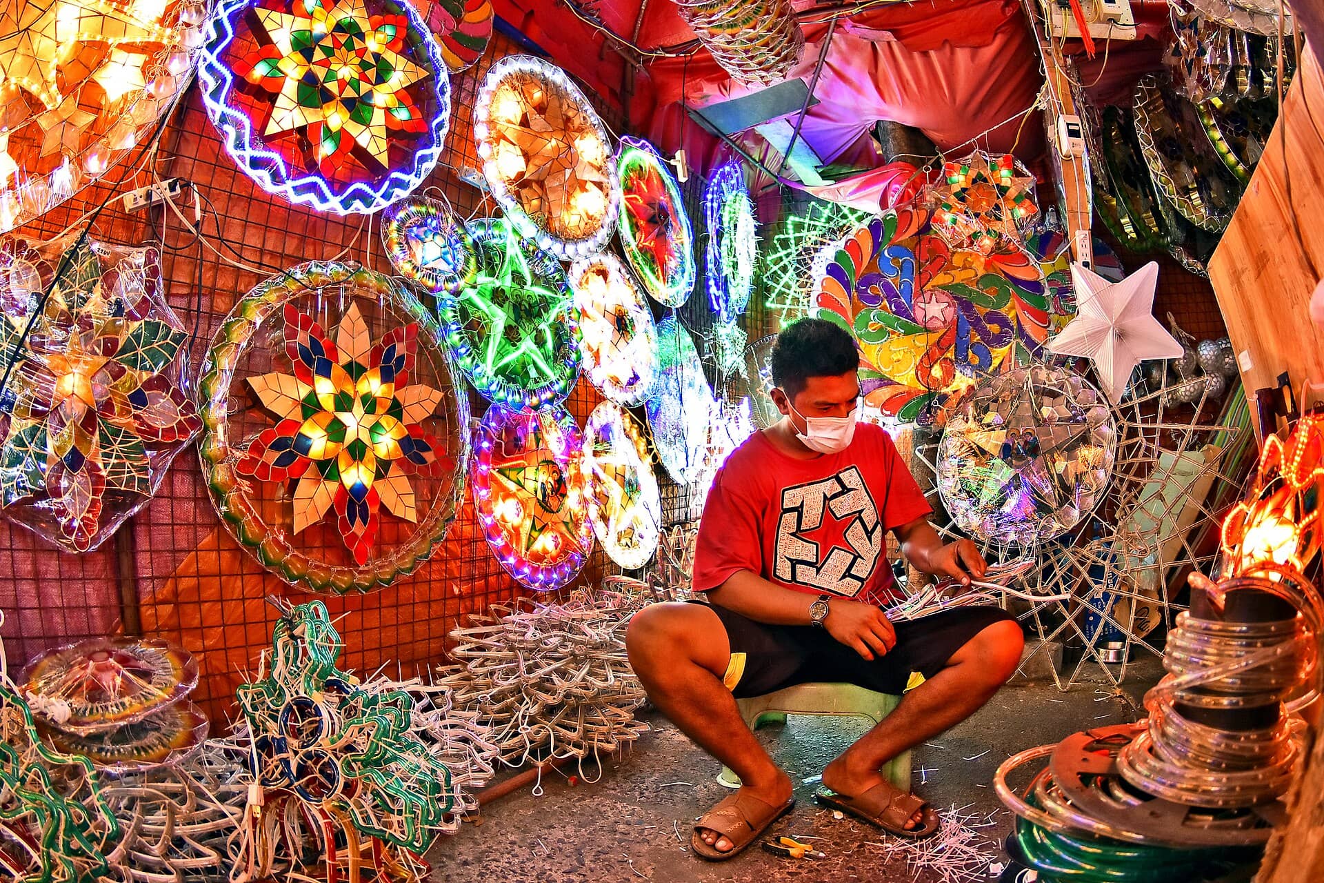 A parol maker, Philippines
